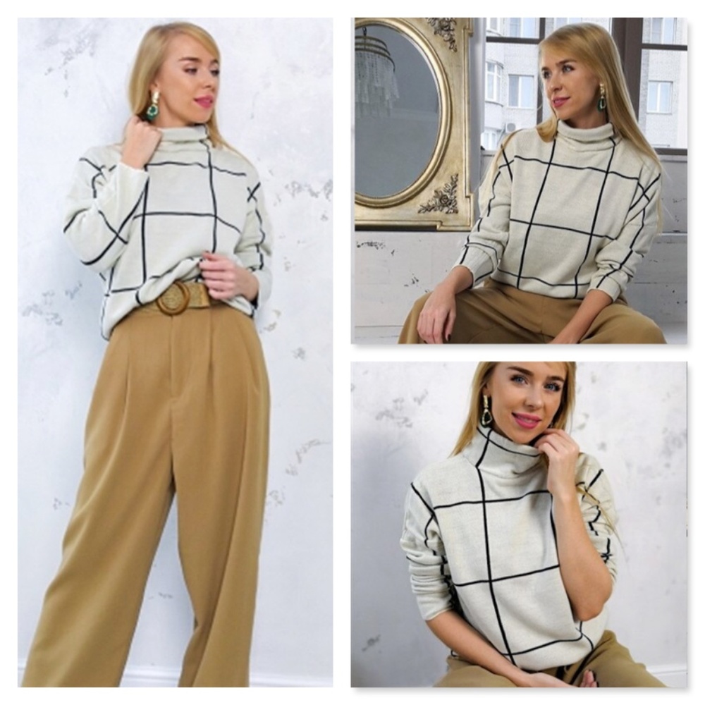 Turtleneck Pullover Sweater Dirty White - Picture 16 of 16